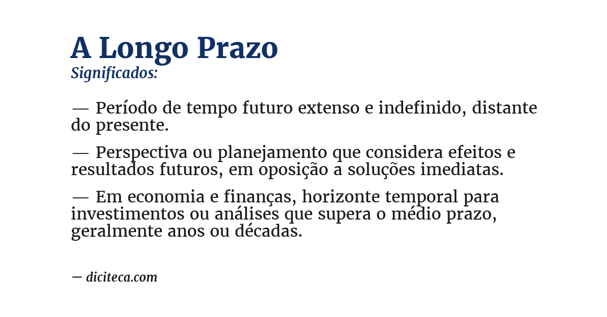Significado de a longo prazo