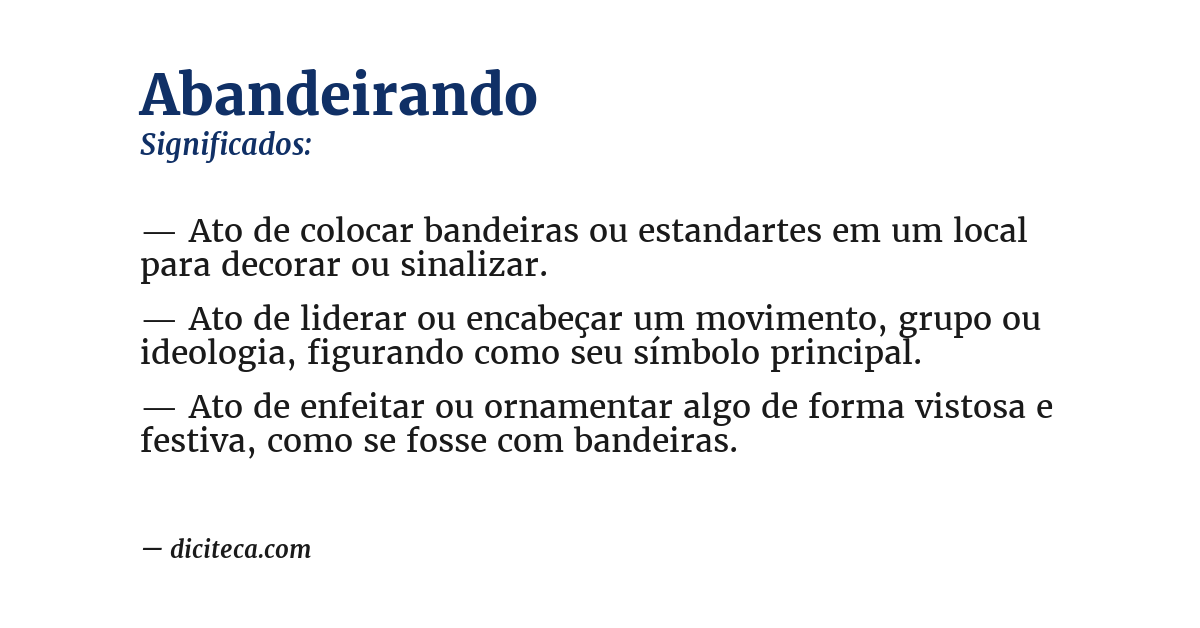 Significado de abandeirando