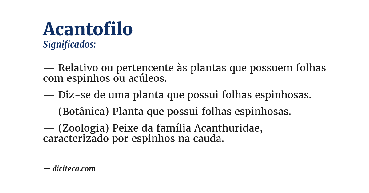 Significado de acantofilo