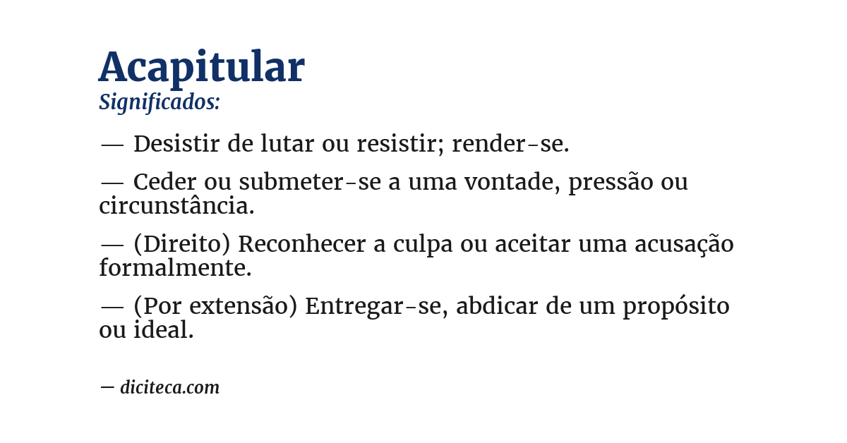 Significado de acapitular