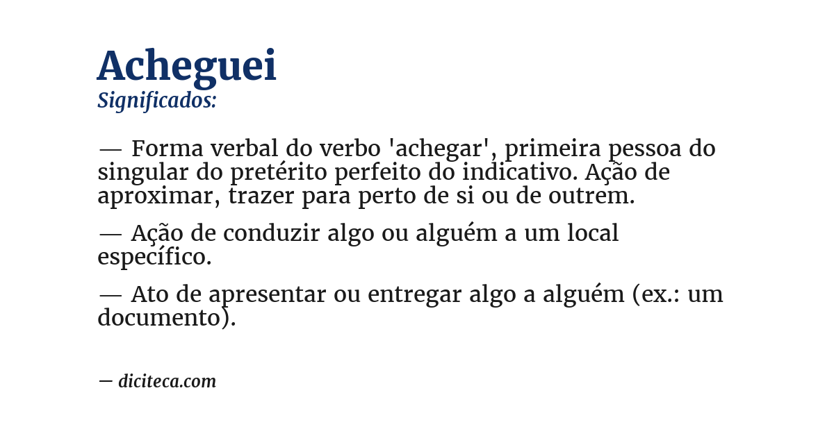Significado de acheguei