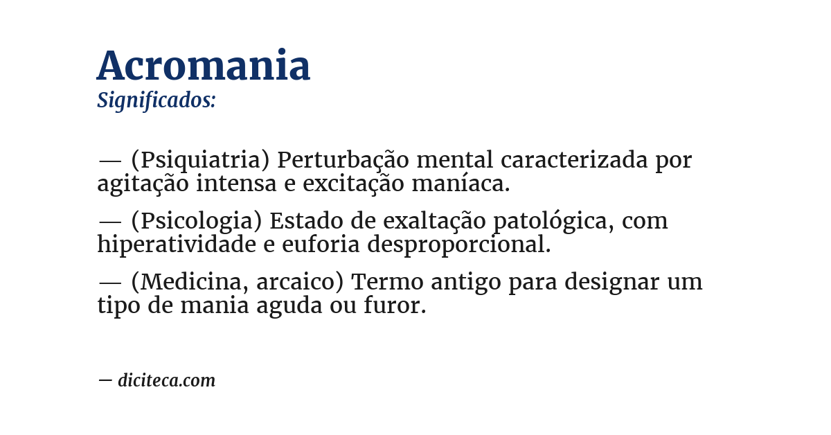 Significado de acromania