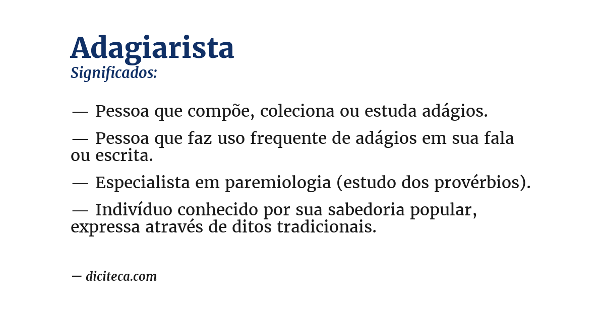 Significado de adagiarista