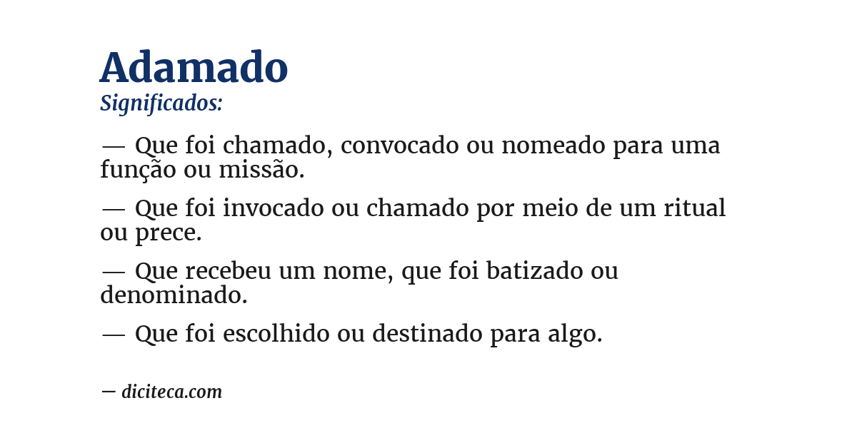 Significado de adamado