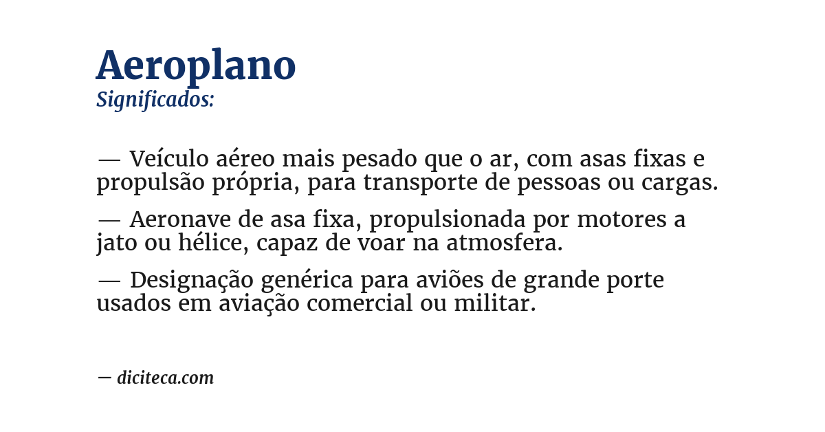 Significado de aeroplano