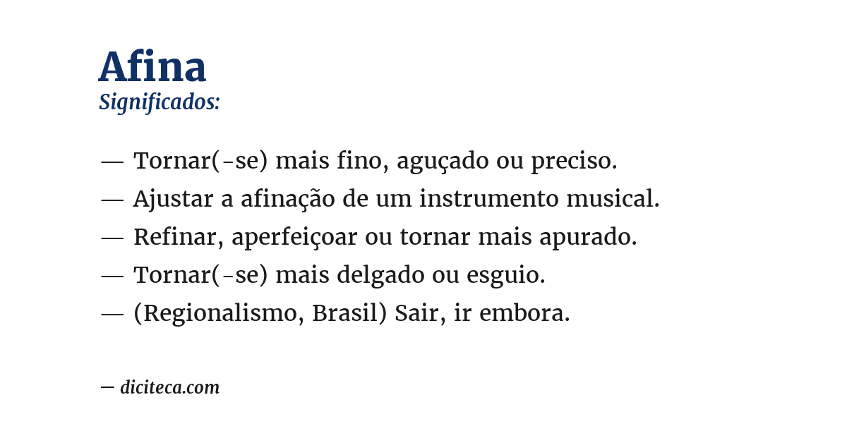 Significado de afina