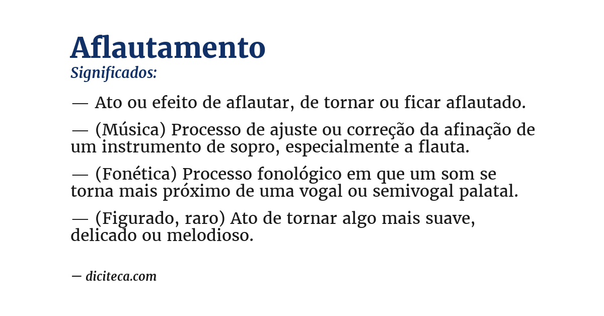 Significado de aflautamento