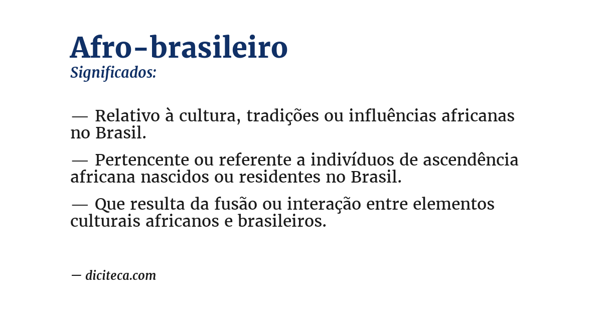 Significado de afro-brasileiro
