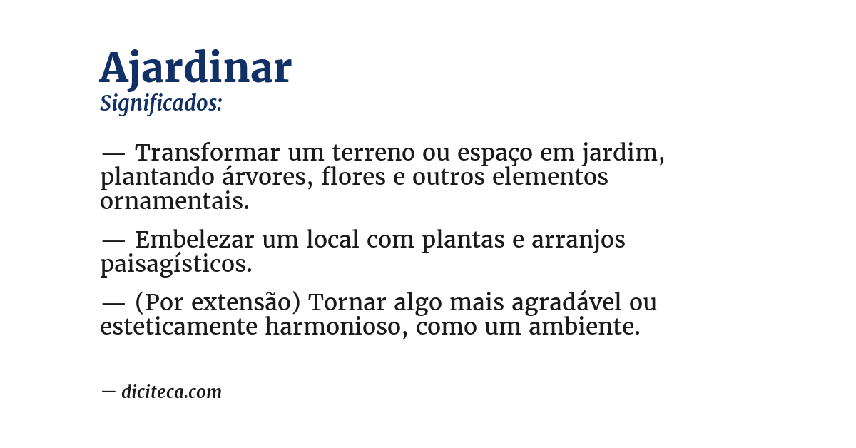 Significado de ajardinar