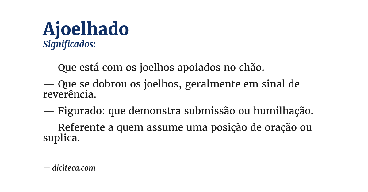 Significado de ajoelhado