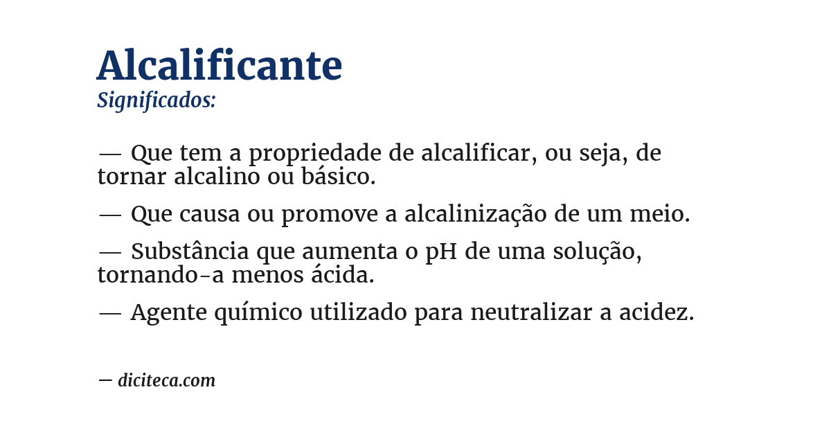 Significado de alcalificante