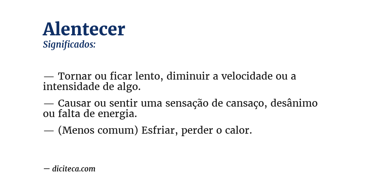 Significado de alentecer