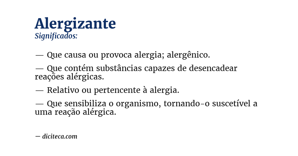 Significado de alergizante