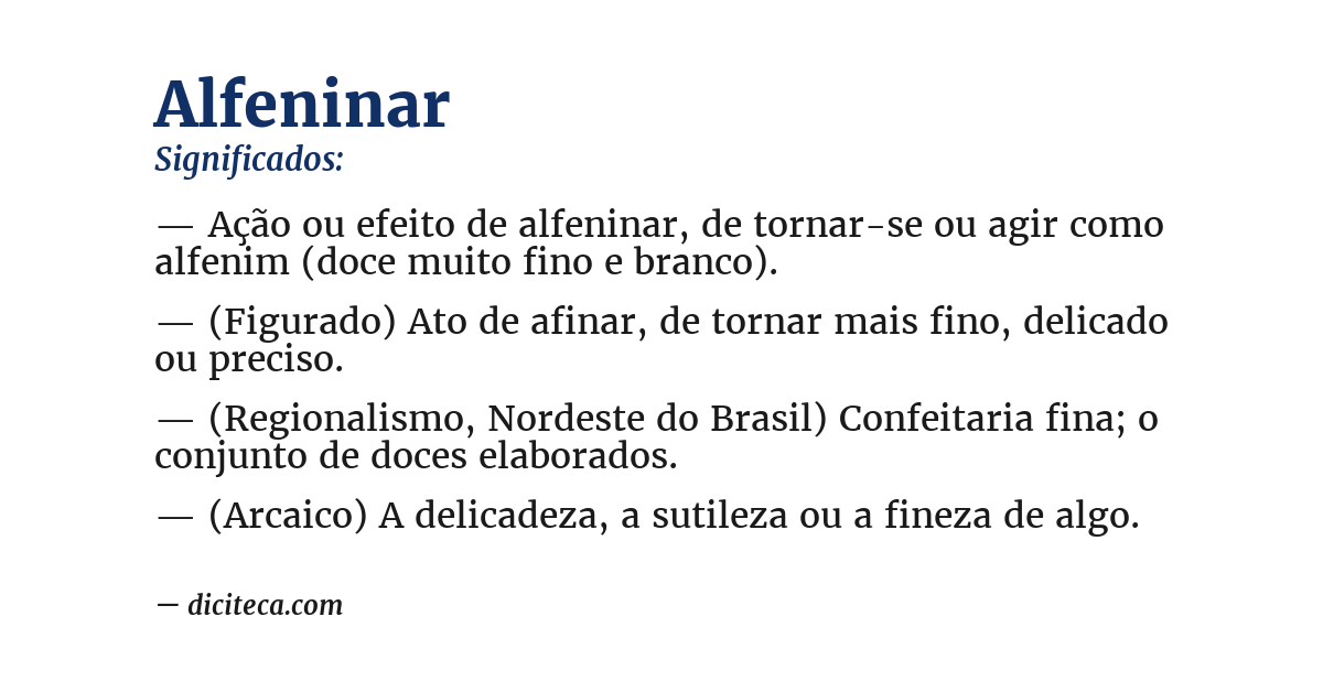 Significado de alfeninar