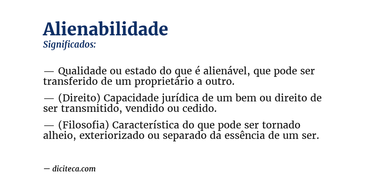 Significado de alienabilidade