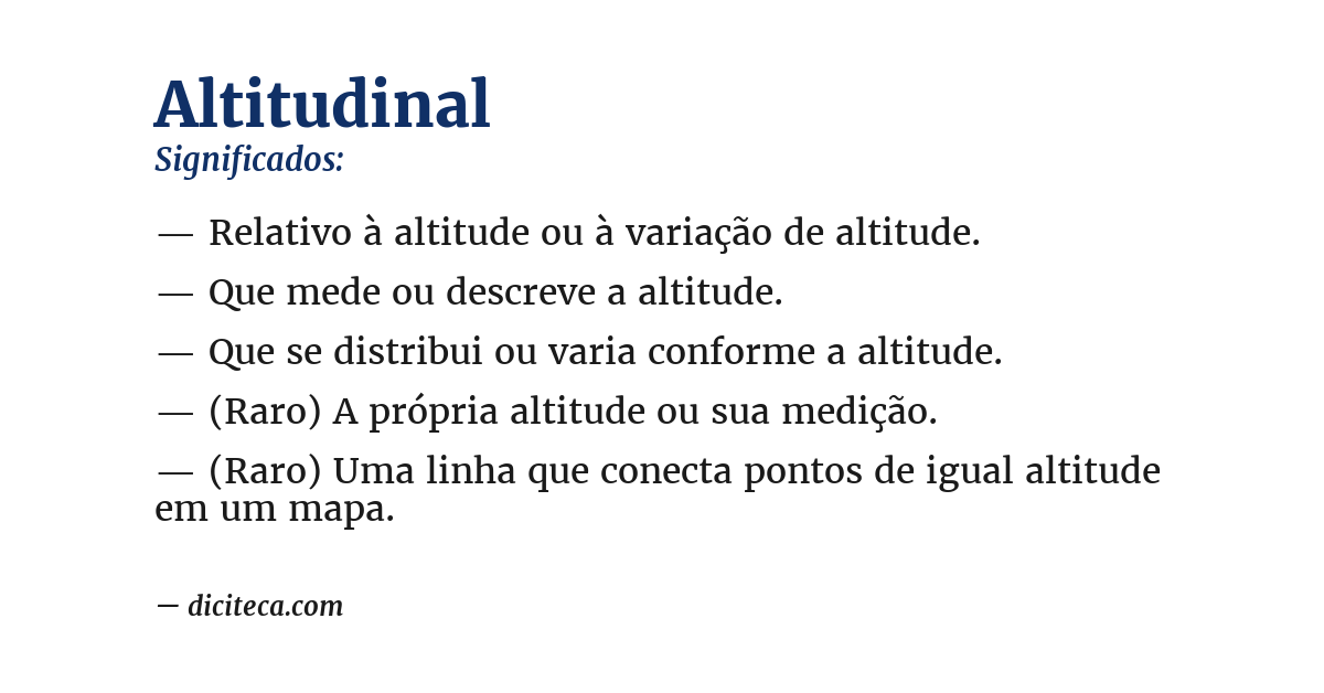 Significado de altitudinal