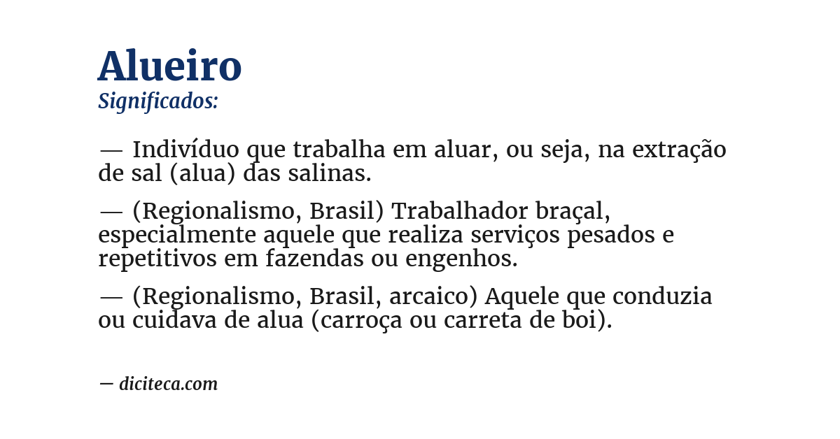 Significado de alueiro