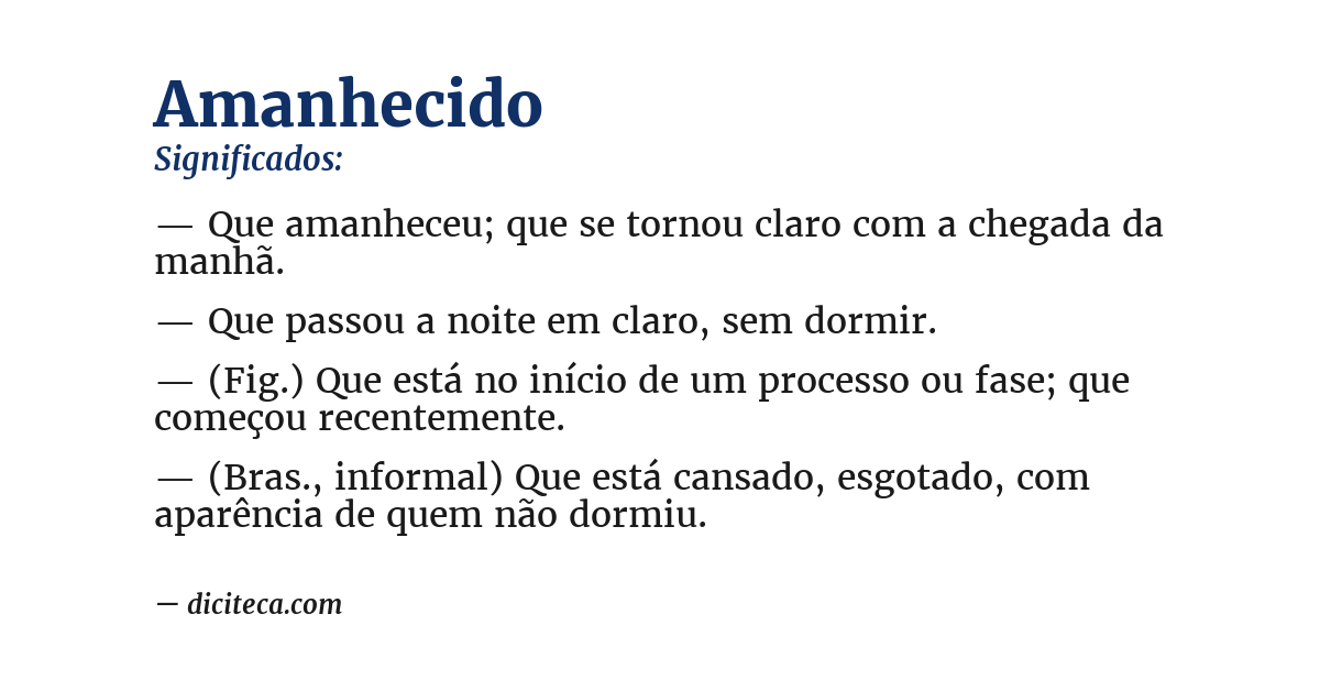 Significado de amanhecido