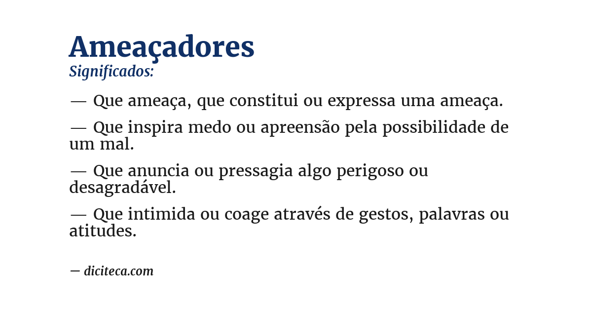 Significado de ameaçadores