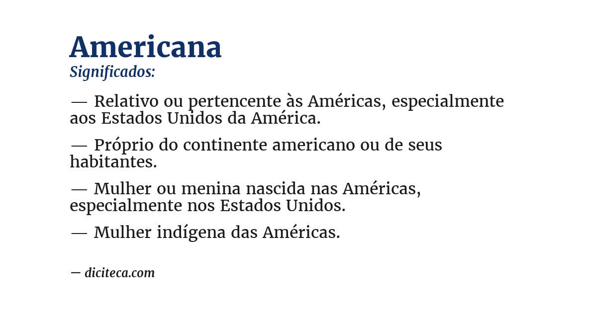 Significado de americana