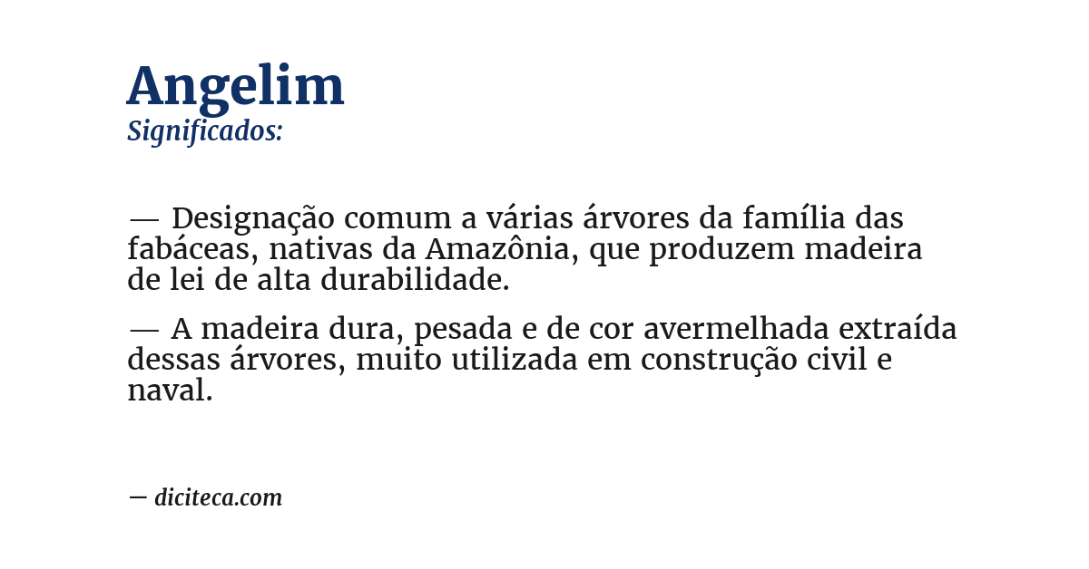 Significado de angelim