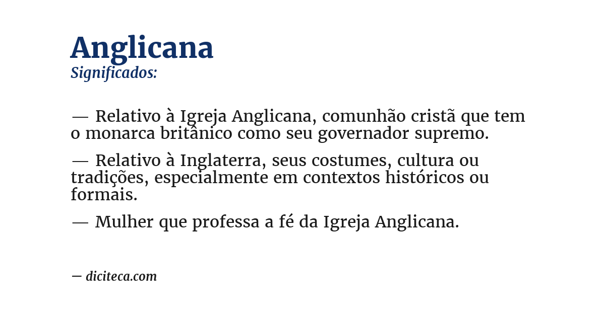 Significado de anglicana