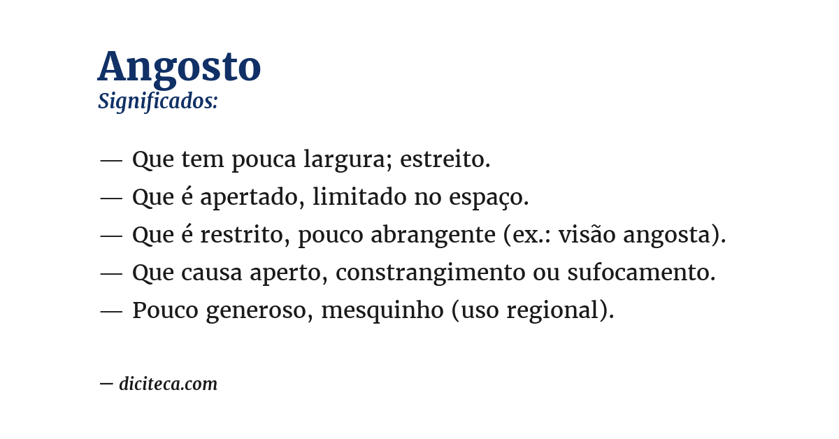 Significado de angosto