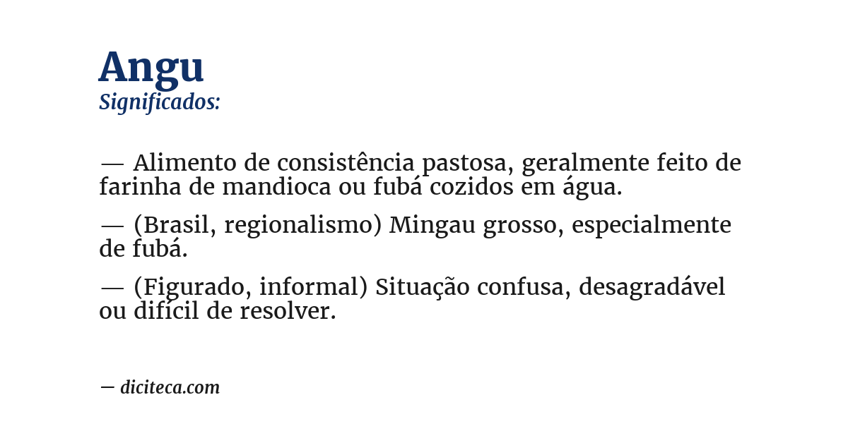 Significado de angu
