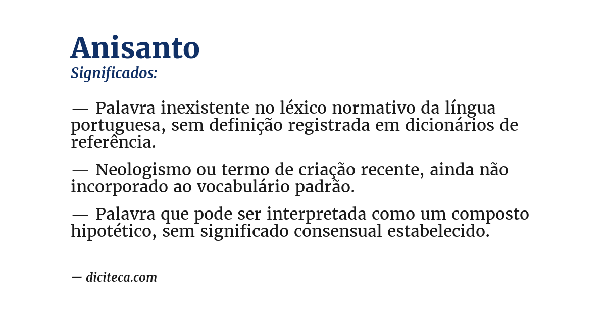 Significado de anisanto