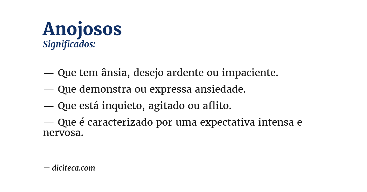 Significado de anojosos