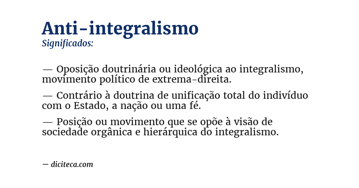 Significado de anti-integralismo