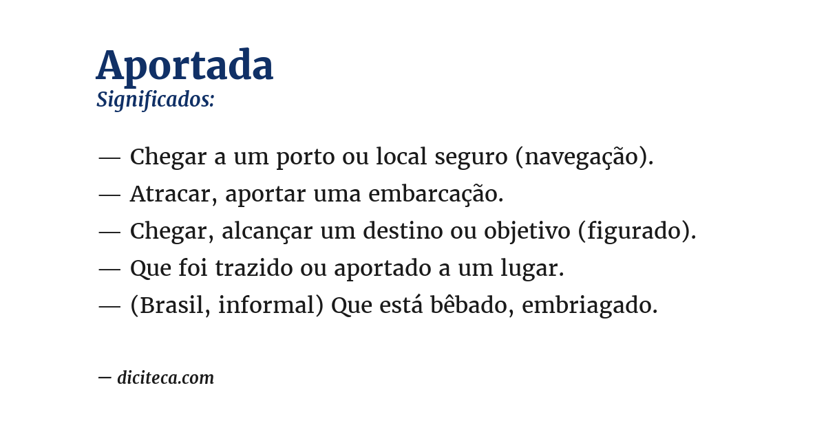 Significado de aportada