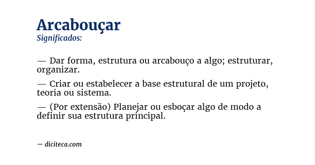 Significado de arcabouçar