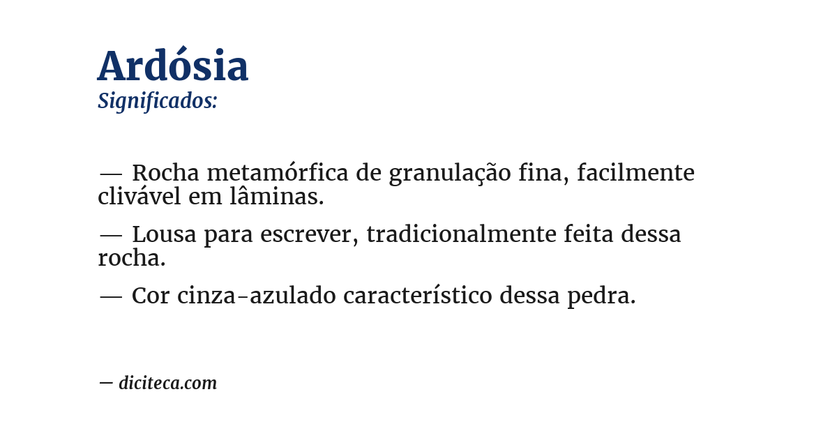 Significado de ardósia