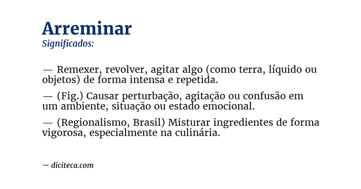 Significado de arreminar