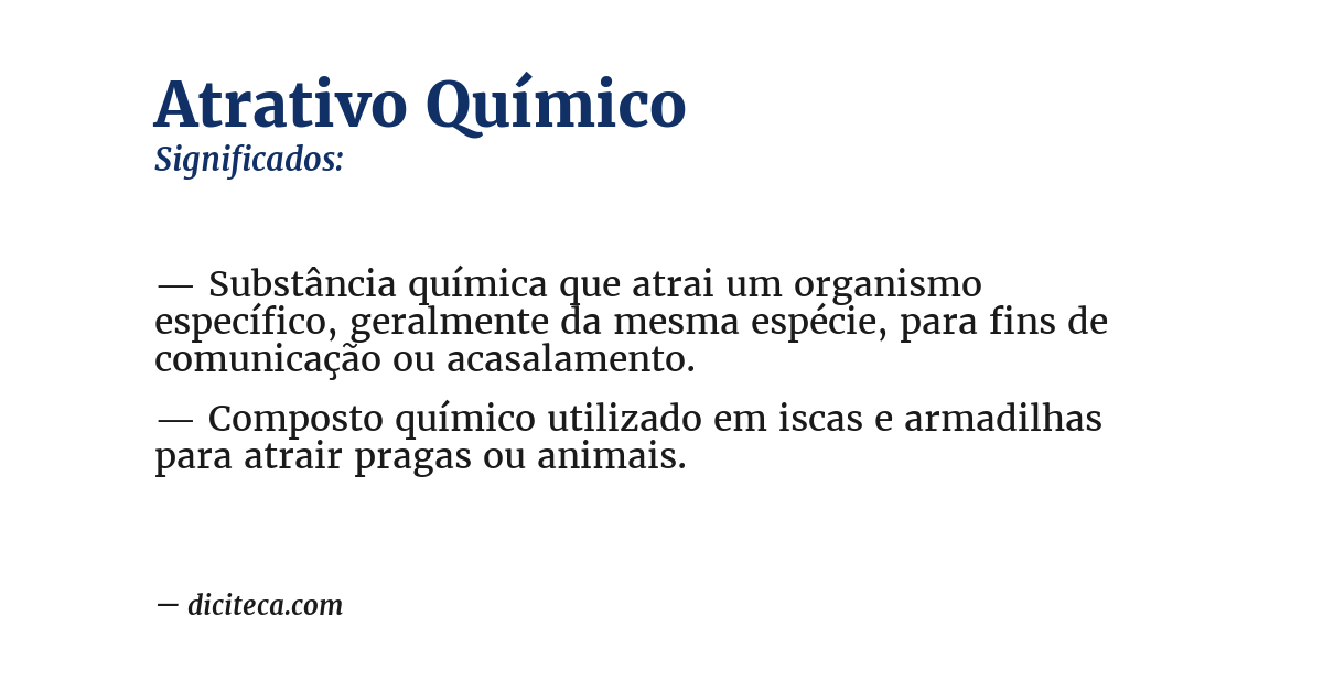 Significado de atrativo químico