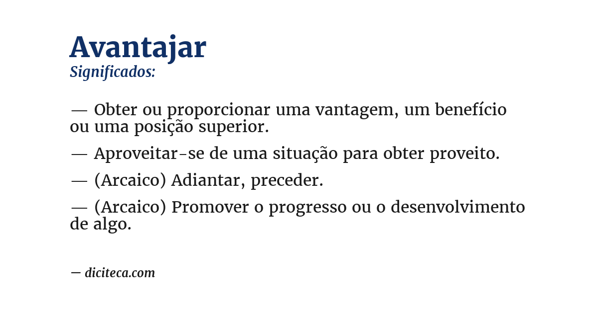 Significado de avantajar