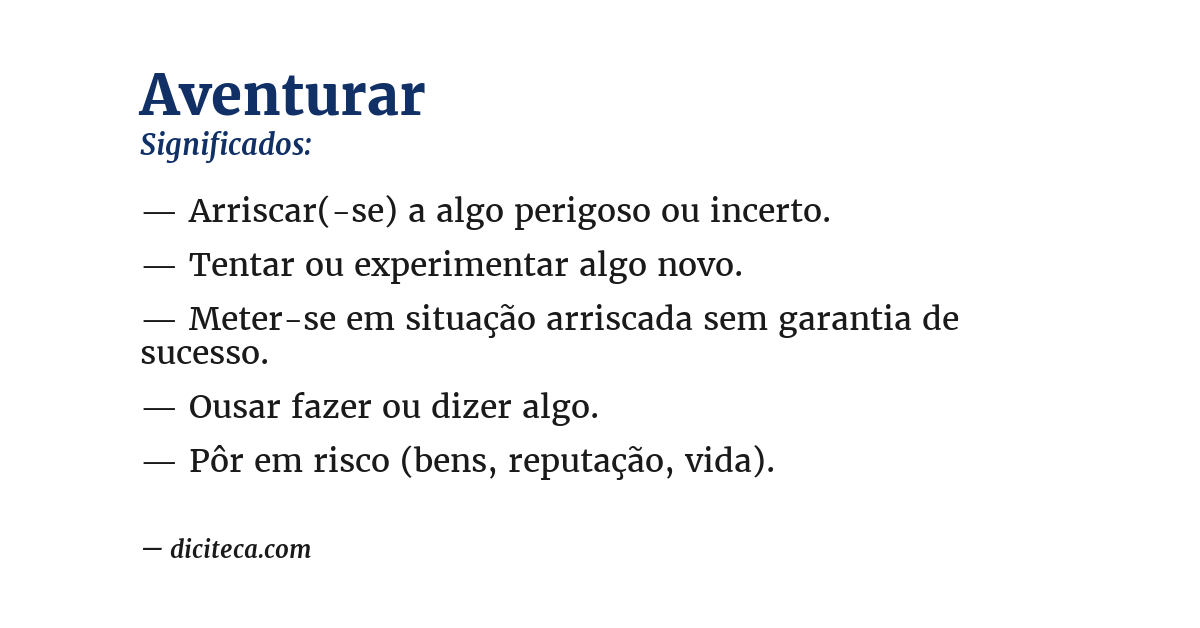 Significado de aventurar