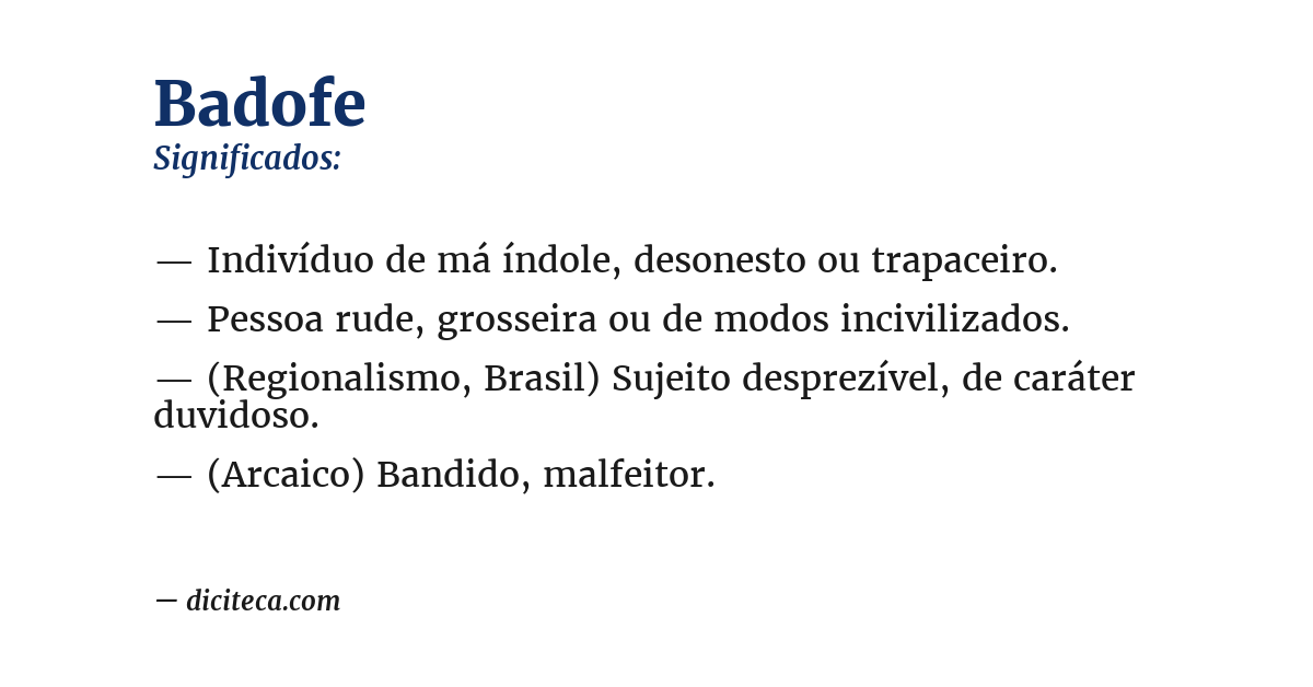Significado de badofe