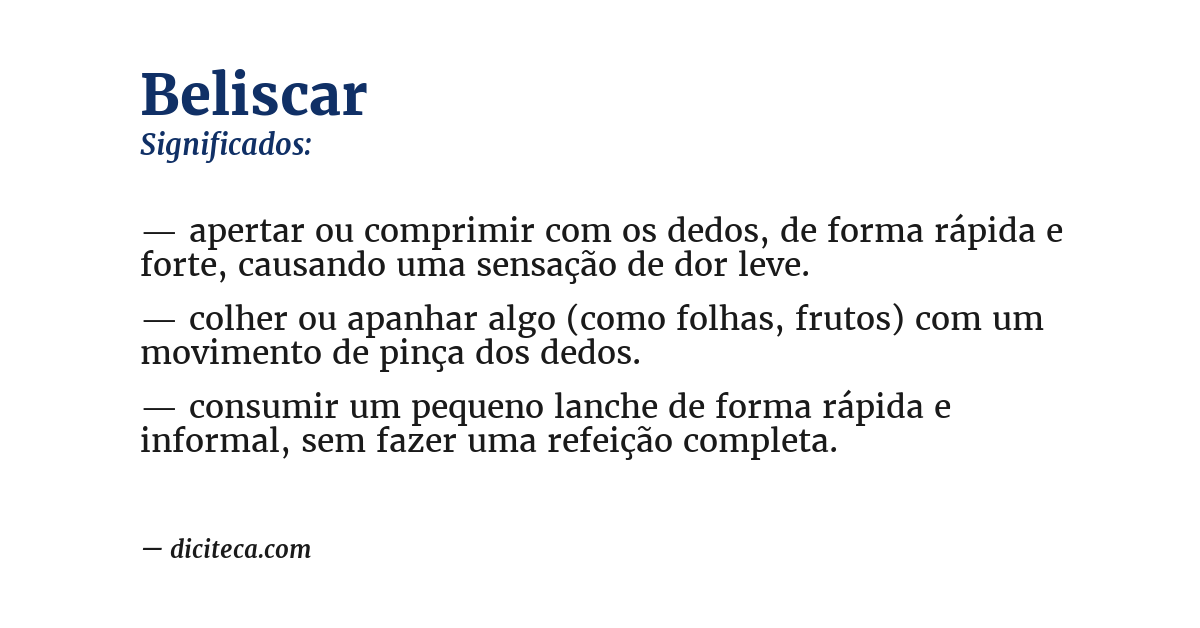 Significado de beliscar