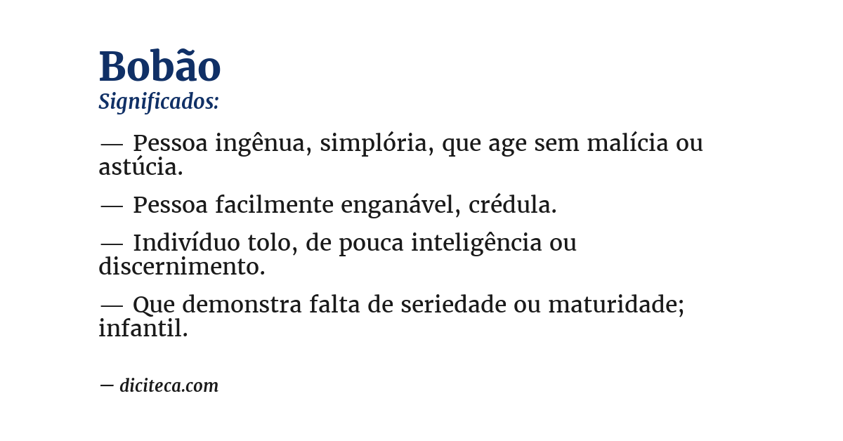Significado de bobão