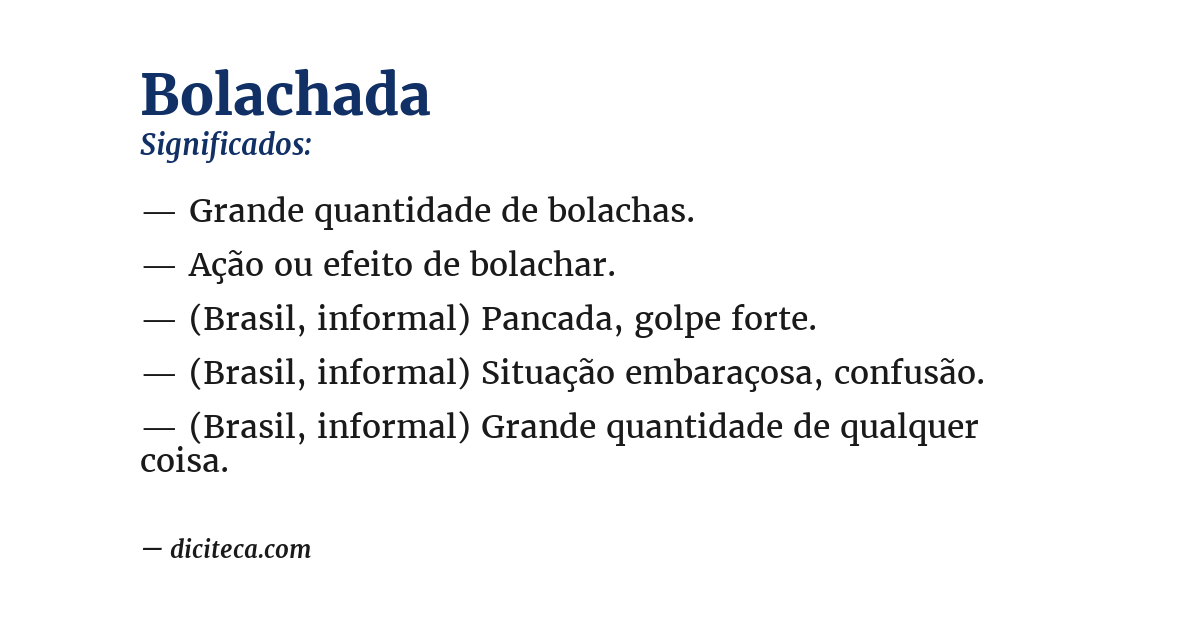 Significado de bolachada
