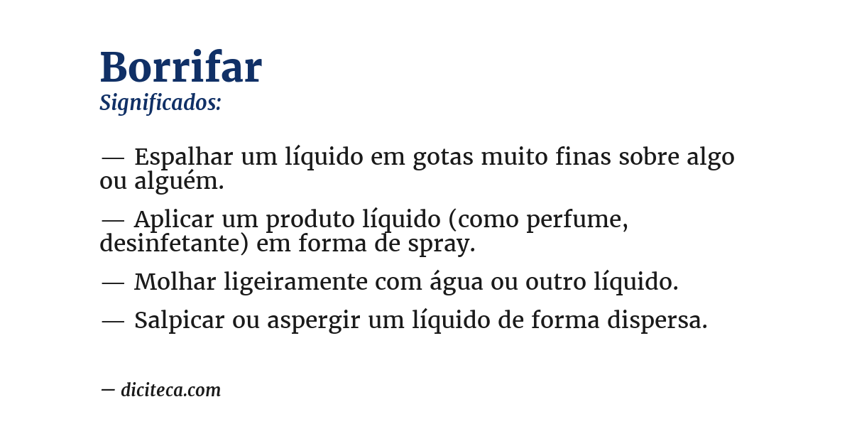 Significado de borrifar