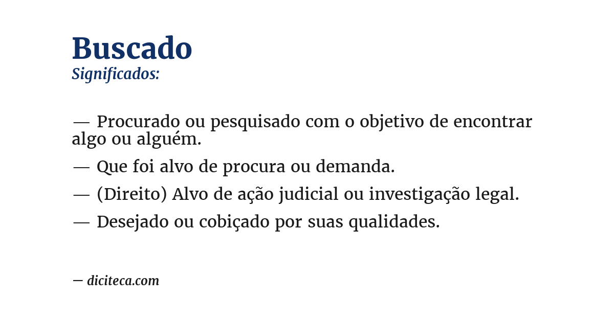 Significado de buscado