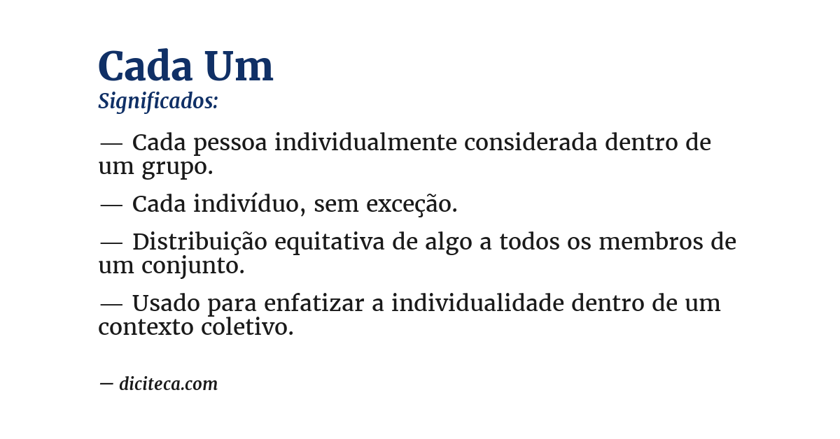 Significado de cada um