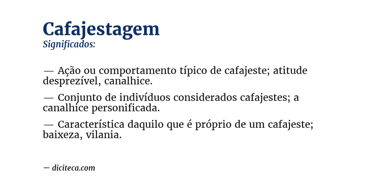 Significado de cafajestagem