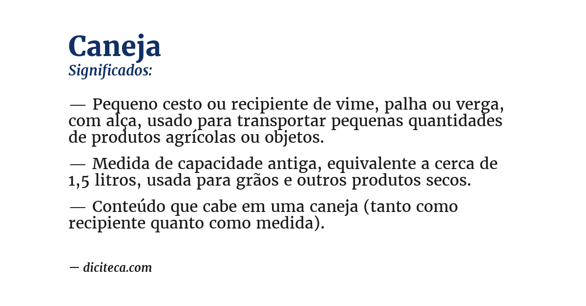 Significado de caneja