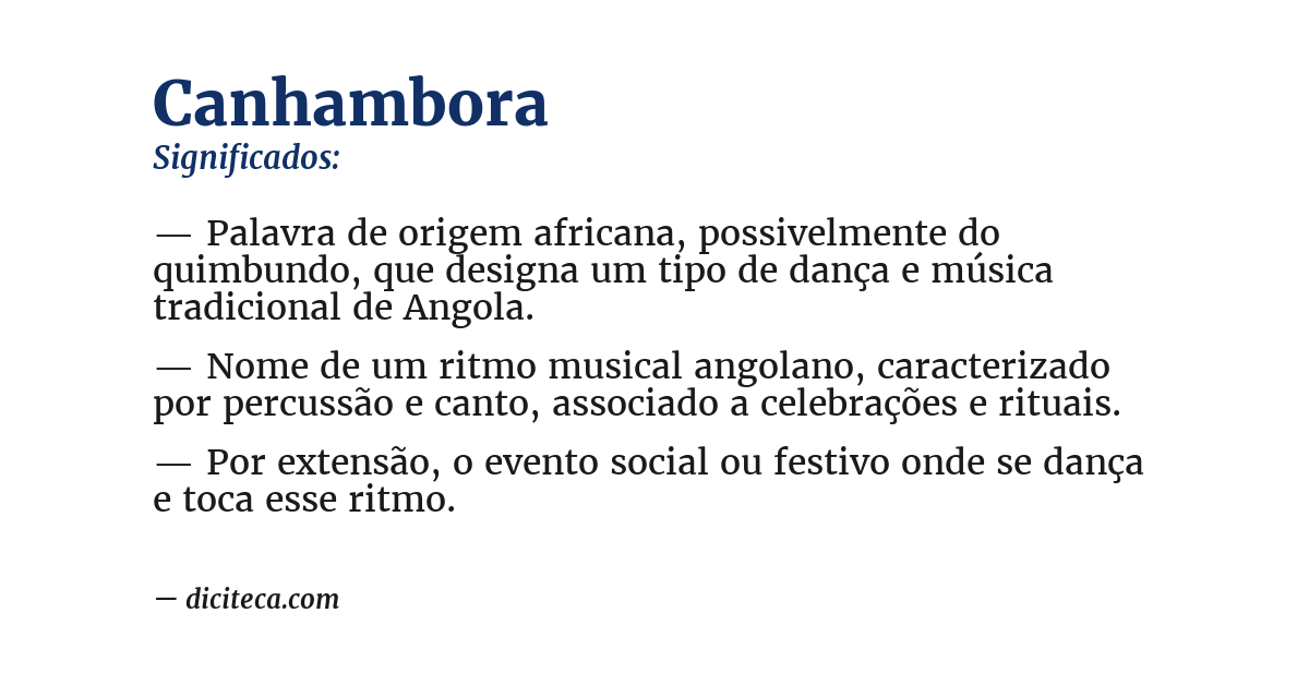 Significado de canhambora