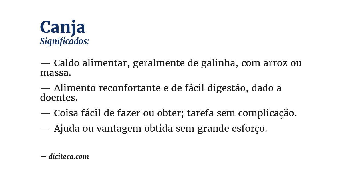 Significado de canja