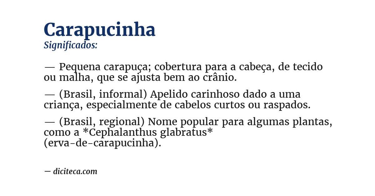Significado de carapucinha